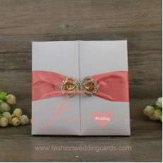 White Silk Wedding Invitations Folio in Boxes 